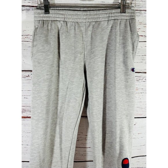 Champion Boys Sweat Gym Pants Sz Large Gray Drawstring Pockets Track Joggers - Picture 4 of 10